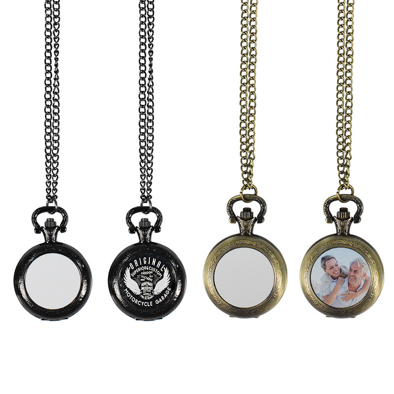 Jewelry Watches Men - Naszyjnik z metalowym zegarkiem kieszonkowym w
