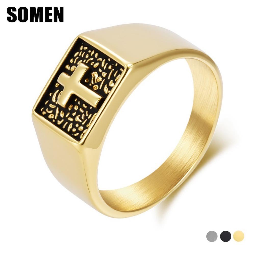 Mens Signet Ring - Pierścień męski Somen Vintage ze stali