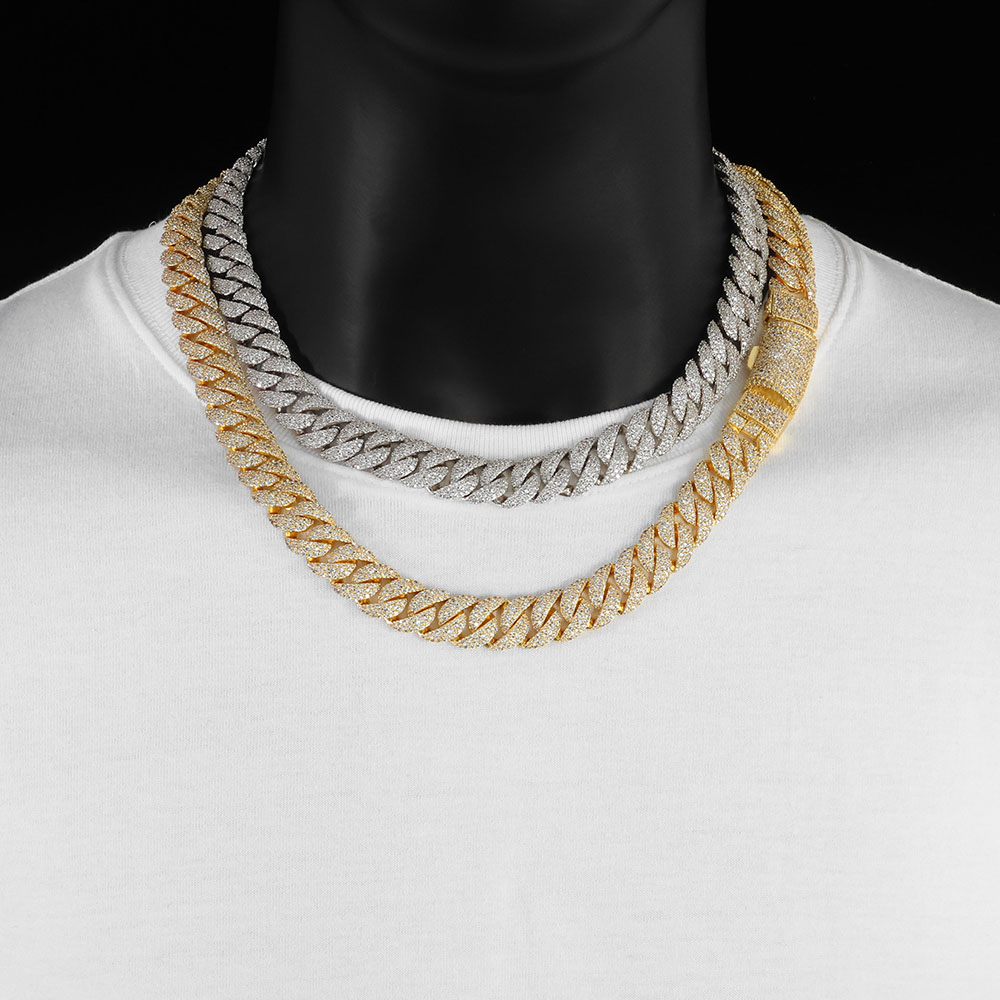 Hip Hop Chain Necklace - Naszyjnik typu Cuban Link, 14mm, 3