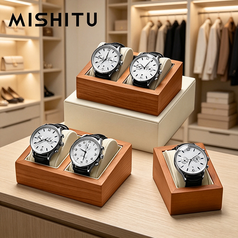 Jewelry Watches Men - MISHITU Solidne Drewniane Pudełko na Zegarki