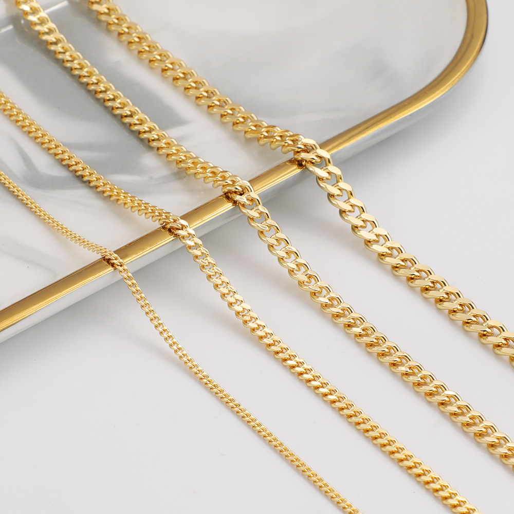 Hip Hop Chain Necklace - WT-BC202 europejski hip-hop 18K kolor płaskie
