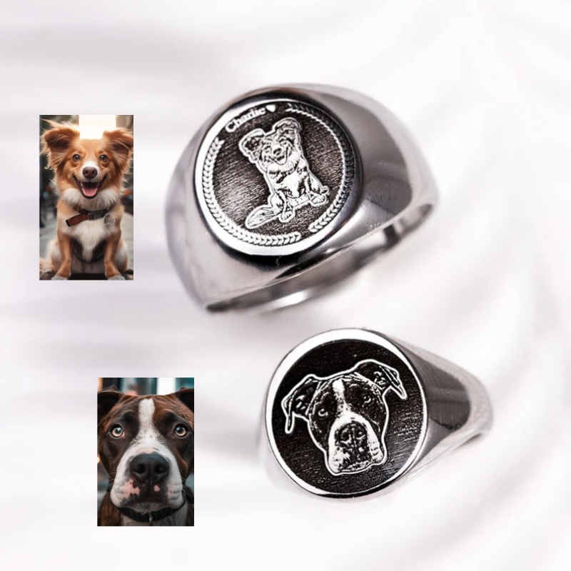 Mens Signet Ring - Pierścień sygnetowy z grawerem na zamówienie