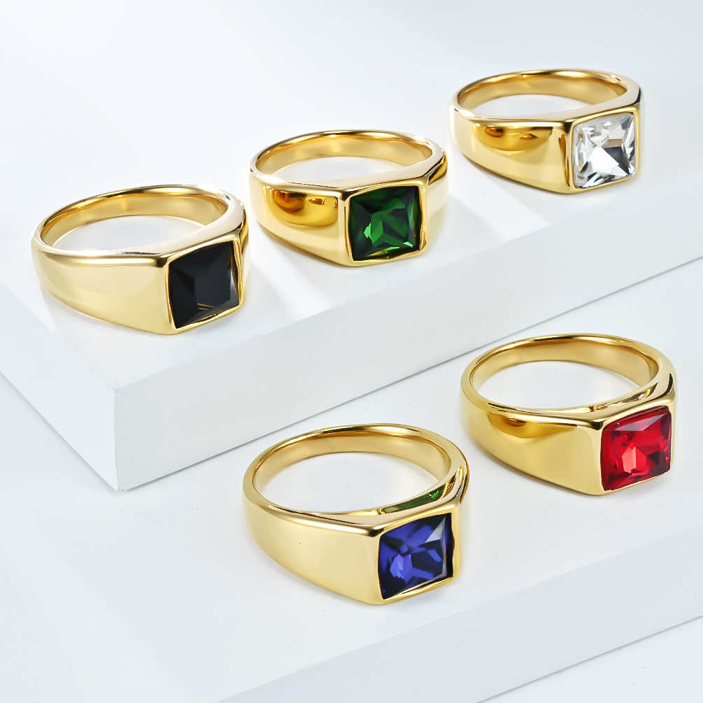Mens Signet Ring - Pierścień męski ze stali nierdzewnej z