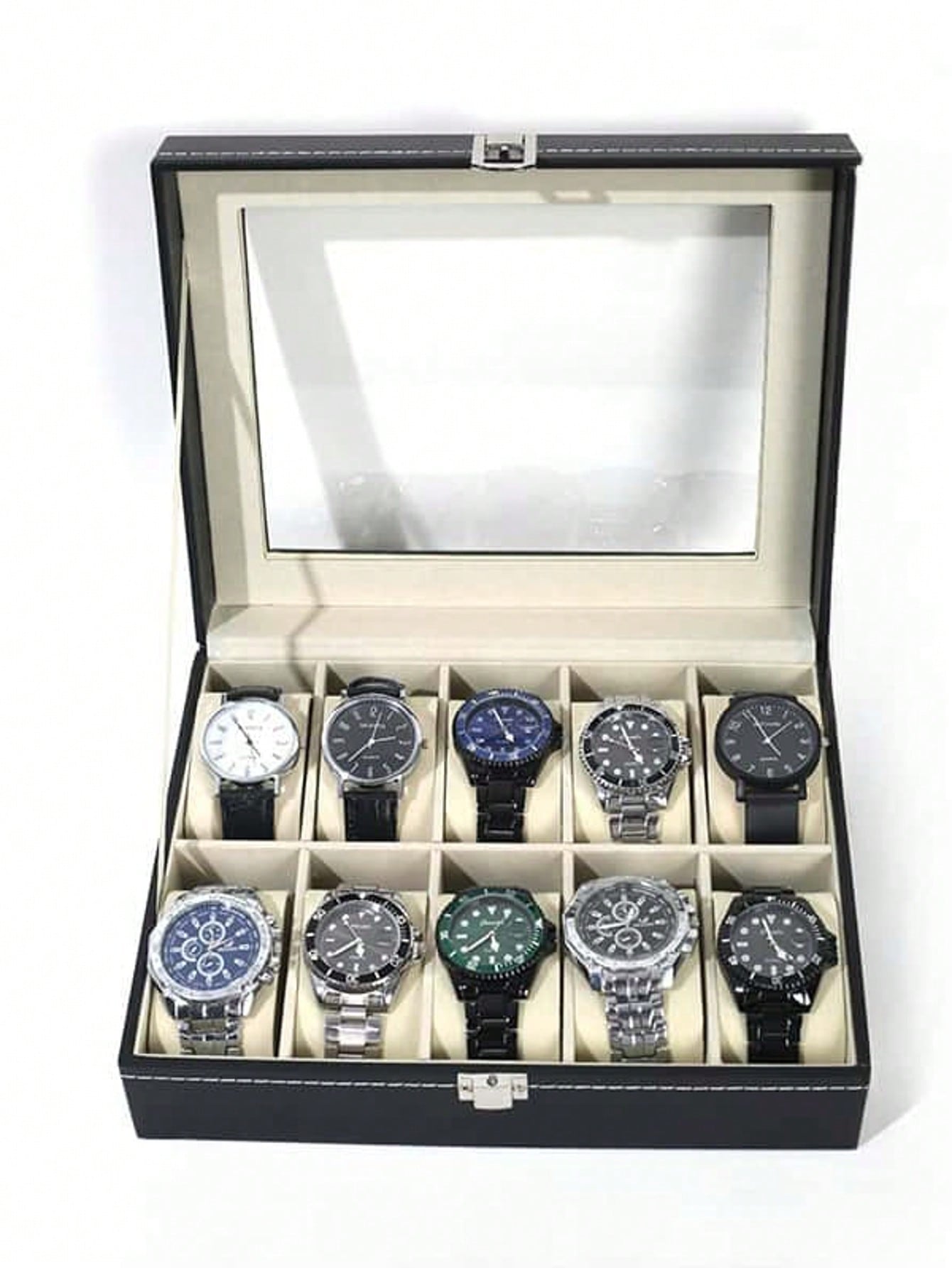 Jewelry Watches Men - Skórzane pudełko na zegarki z zamkiem,