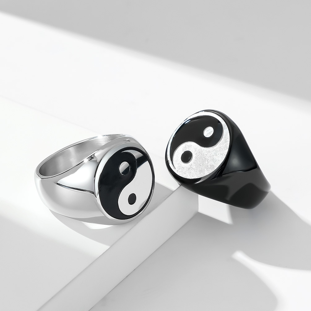 Mens Signet Ring - Kreatywne pierścienie Tai Chi w stylu