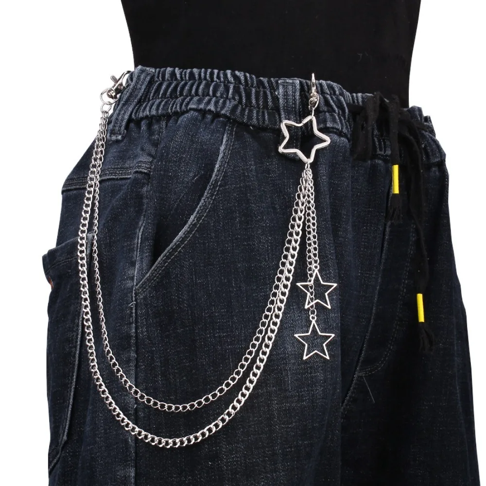 Hip Hop Chain Necklace - Urok Srebrny kolor Stal nierdzewna Hollow