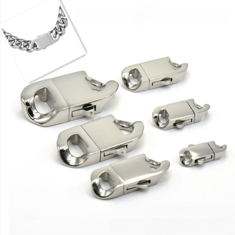 Hip Hop Chain Necklace - Zapięcie sprężynowe ze stali nierdzewnej, karabińczyk,