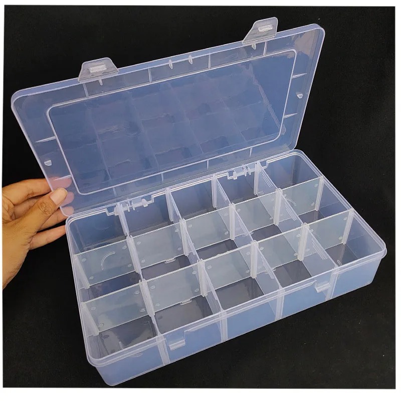 Jewelry Watches Repair - Przezroczysty plastikowy organizer z wyjmowanymi przegródkami