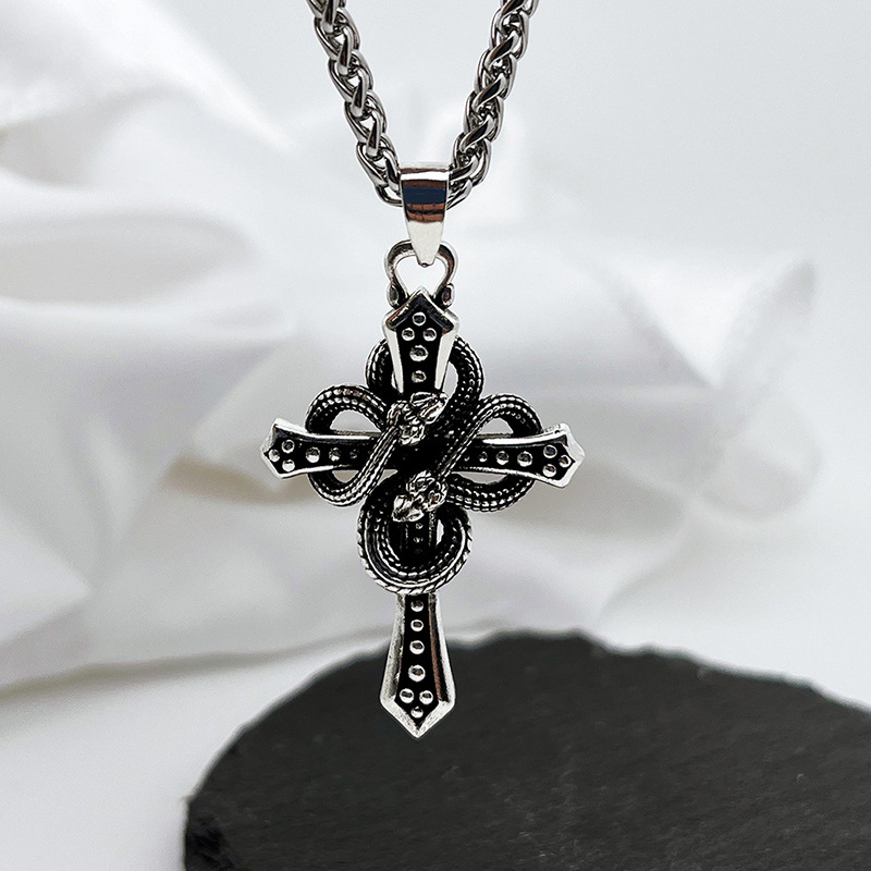 Hip Hop Chain Necklace - Naszyjnik męski w stylu vintage, dwukolorowy,