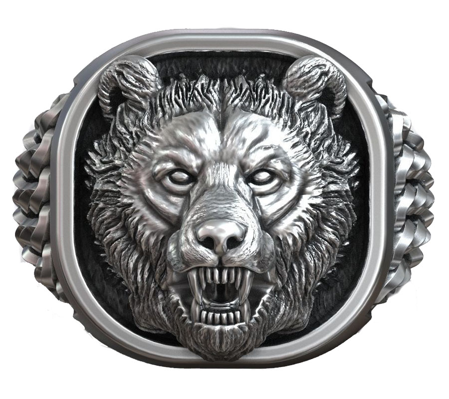 22g Wikingowska Głowica Niedźw – Mens Signet Ring recenzja i cena