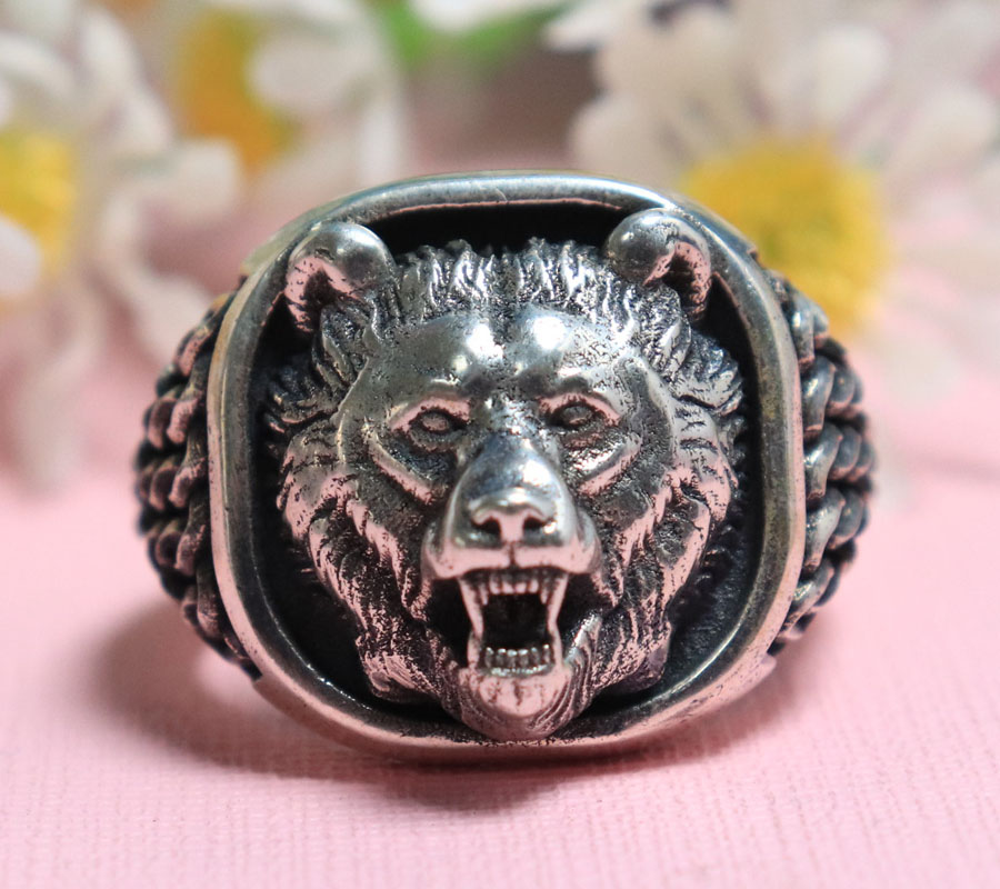 22g Wikingowska Głowica Niedźw – Mens Signet Ring recenzja i cena