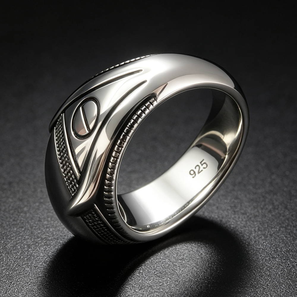 Pierścień męski ze srebra prób – Mens Signet Ring recenzja i cena