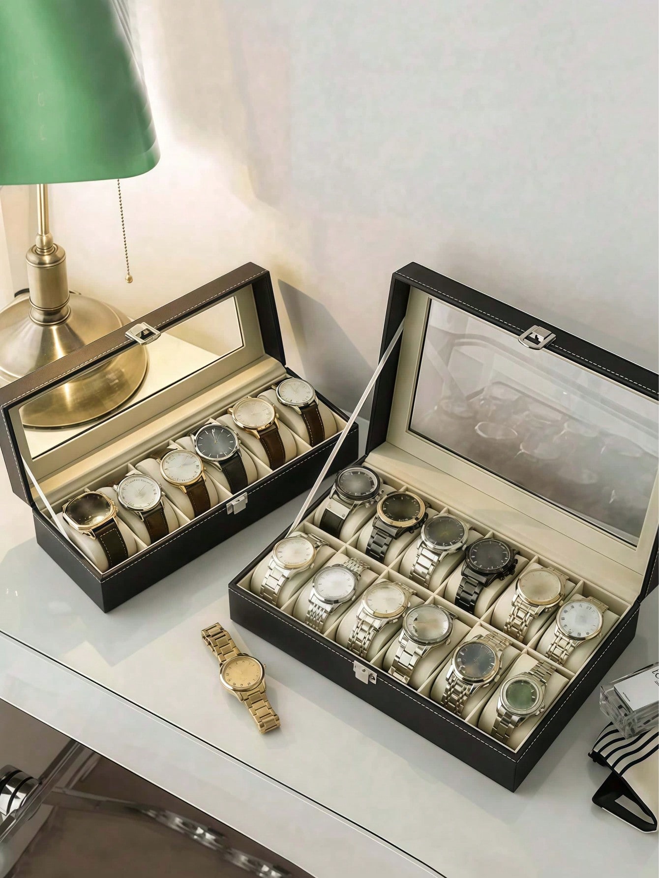 Skórzane pudełko na zegarki z  – Jewelry Watches Men recenzja i cena