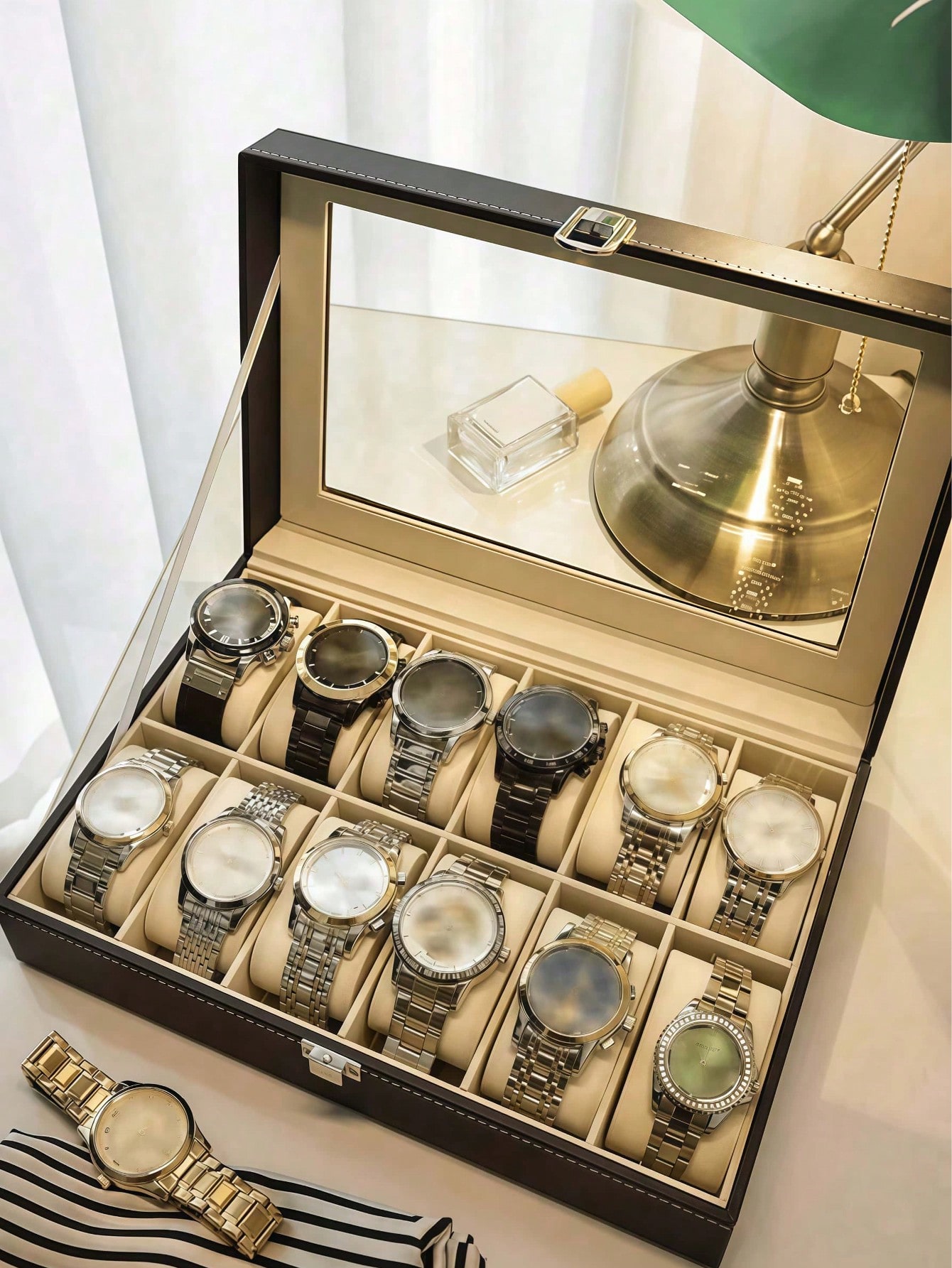 Skórzane pudełko na zegarki z  – Jewelry Watches Men recenzja i cena