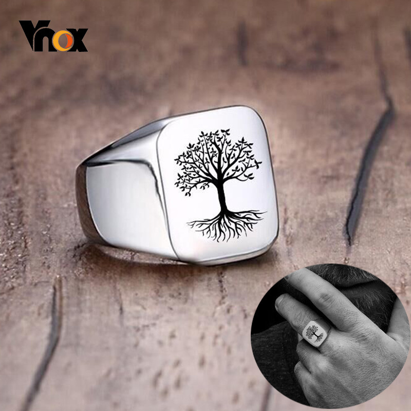 Vnox Rock Punk Tree Of Life Sy – Mens Signet Ring recenzja i cena