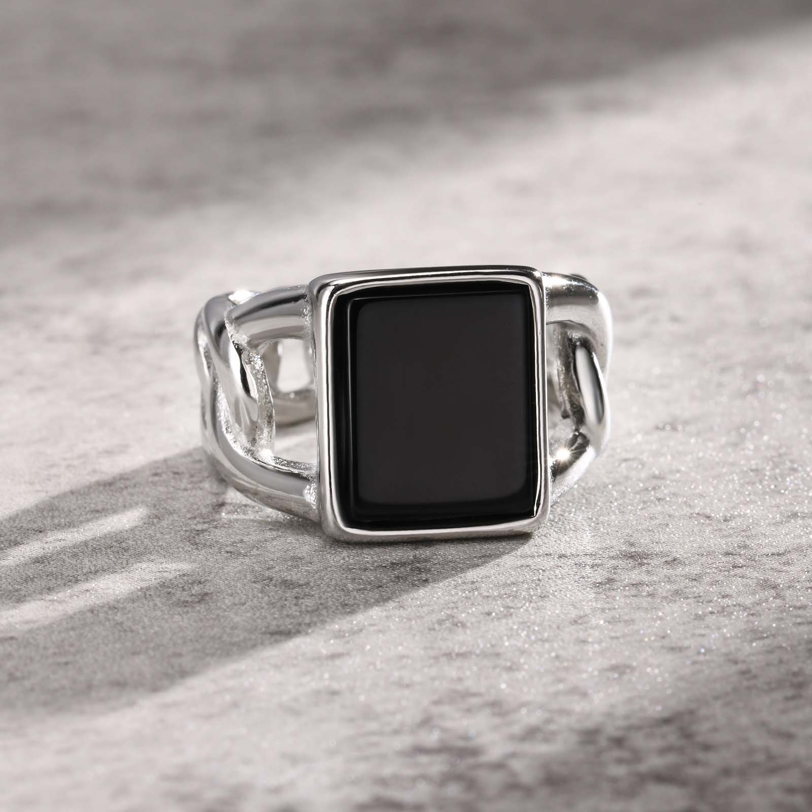 Punk Vintage sygnet ze stali n – Mens Signet Ring recenzja i cena