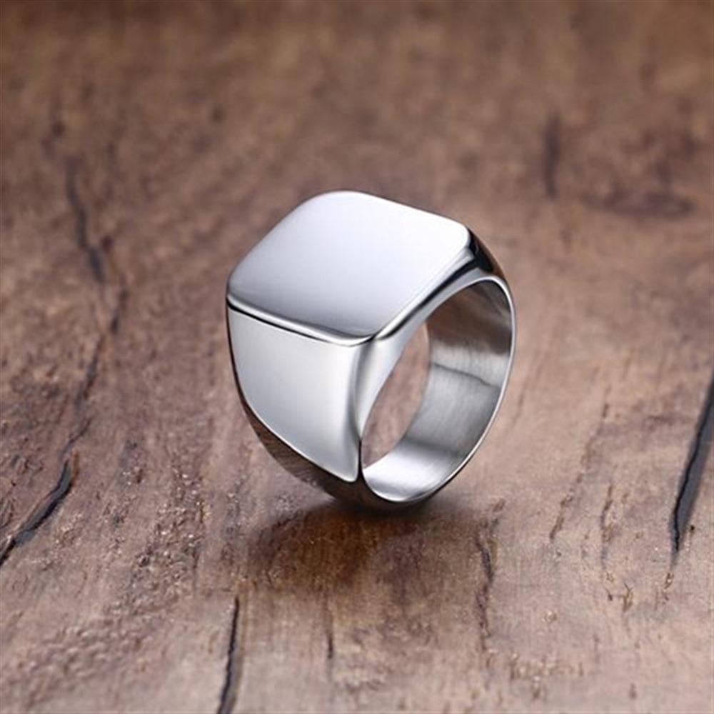 Moda męska czarne gładkie pier – Mens Signet Ring recenzja i cena
