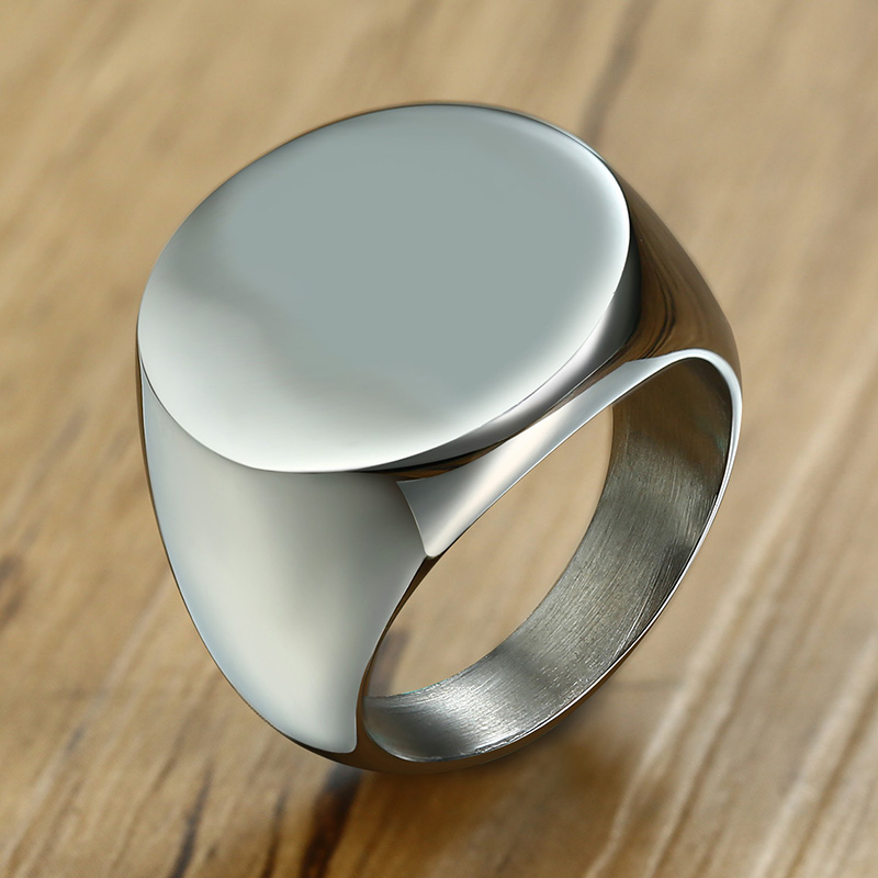 Vnox Stylowy wzór Czcionka Pie – Mens Signet Ring recenzja i cena